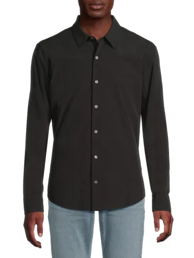 True Classic Men's Day-to-night Solid Long Sleeve Shirt In Black