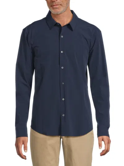 True Classic Men's Day-to-night Solid Long Sleeve Shirt In Navy