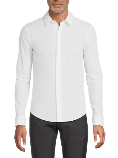 True Classic Men's Day-to-night Solid Long Sleeve Shirt In White