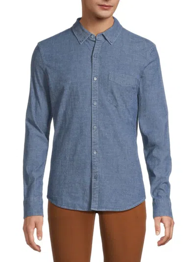True Classic Men's Long Sleeve Denim Shirt In Light Indigo