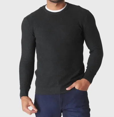 True Classic Pique Crew Sweater In Black