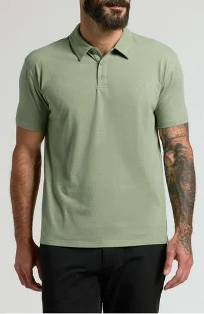 True Classic Polo In Dark Heather Bay Green