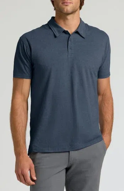True Classic Polo In Heather Navy