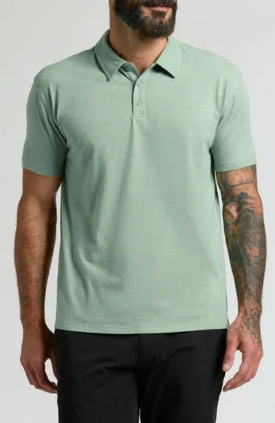 True Classic Polo In Heather Slate Green