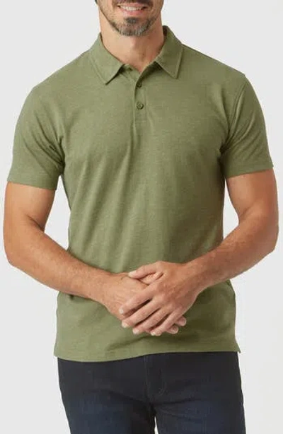 True Classic Polo In Olive Green Heather