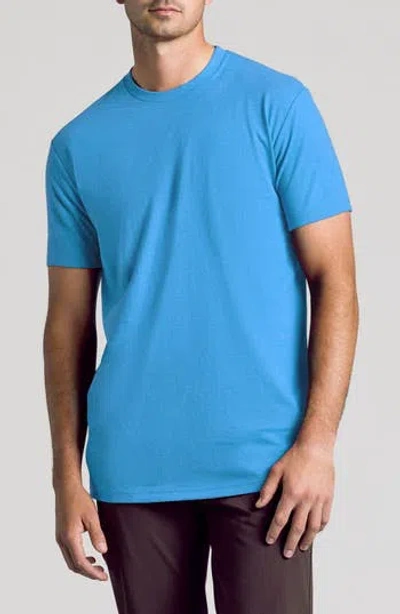 True Classic Short Sleeve Crewneck T-shirt In Dark Heather Bahama Blue
