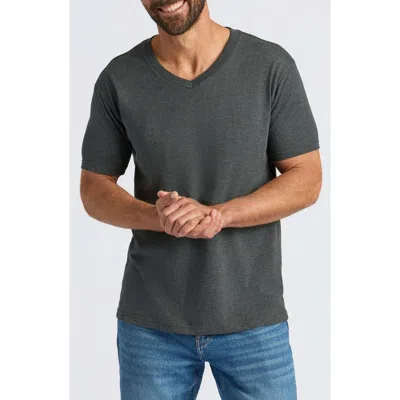 True Classic Short Sleeve V-neck T-shirt In Charcoal Grey