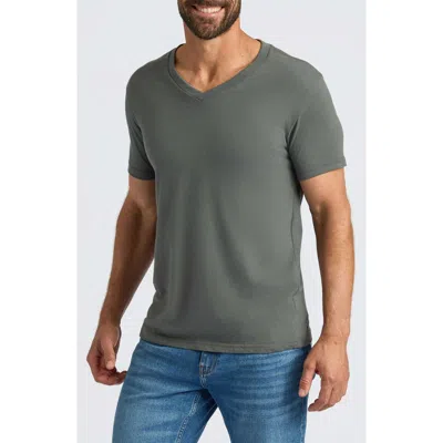 True Classic Short Sleeve V-neck T-shirt In Gray