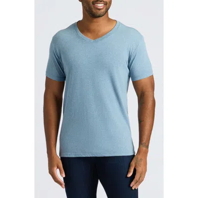 True Classic Short Sleeve V-neck T-shirt In Heather Indigo