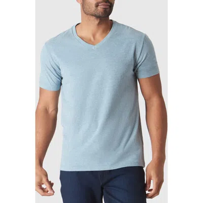 True Classic Short Sleeve V-neck T-shirt In Heather Sapphire