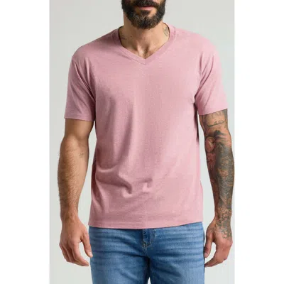 True Classic Short Sleeve V-neck T-shirt In Light Heather Boysenberry