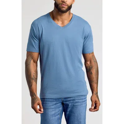 True Classic Short Sleeve V-neck T-shirt In Blue