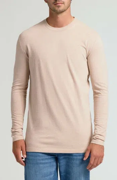 True Classic Tall Classic Long Sleeve T-shirt In Heather Camel