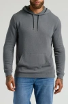 True Classic Waffle Pullover Hoodie In Gray