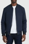 True Classic Water Resistant Cotton Blend Bomber Jacket In Blue