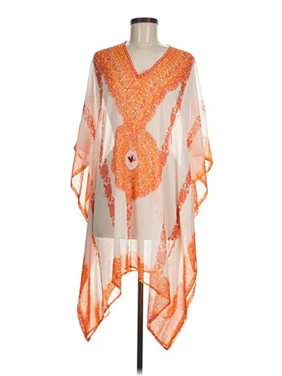 Pre-owned True Colors By La Moda Kimono In Orange