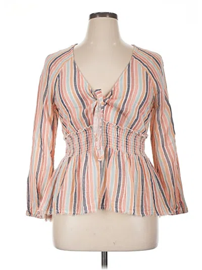 Pre-owned True Craft 3/4 Sleeve Blouse In Orange