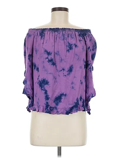Pre-owned True Craft 3/4 Sleeve Blouse In Purple