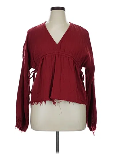 Pre-owned True Craft 3/4 Sleeve T-shirt In Burgundy