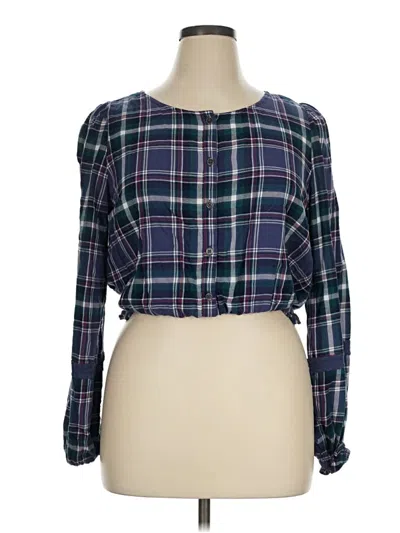 Pre-owned True Craft Long Sleeve Blouse In Blue