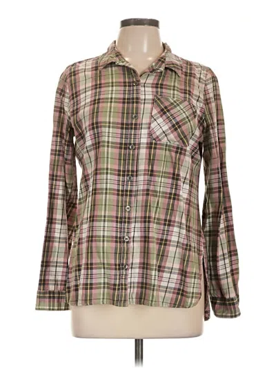 Pre-owned True Craft Long Sleeve Button Down Shirt In Brown