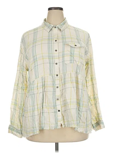 Pre-owned True Craft Long Sleeve Button Down Shirt In Green