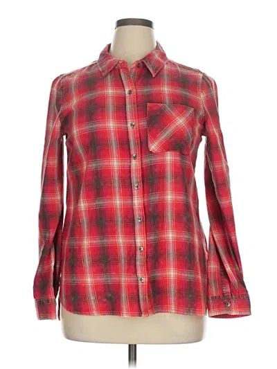 Pre-owned True Craft Long Sleeve Button Down Shirt In Red