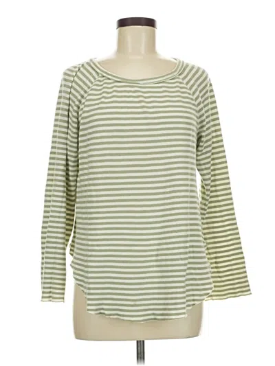 Pre-owned True Craft Long Sleeve Top Green Boatneck Tops
