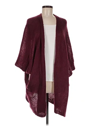 Pre-owned True Craft Poncho In Burgundy