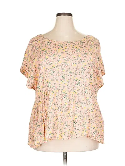 Pre-owned True Craft Short Sleeve Blouse In Yellow
