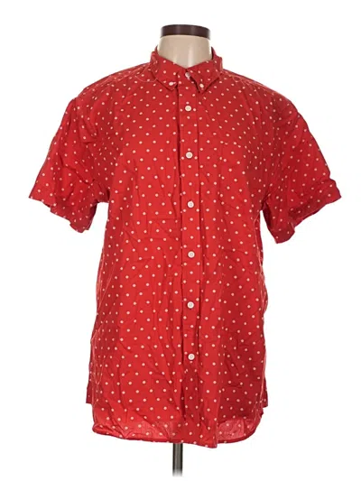 Pre-owned True Craft Short Sleeve Button Down Shirt In Red