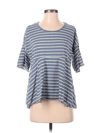 Pre-owned True Craft Short Sleeve Top Gray Boatneck Tops