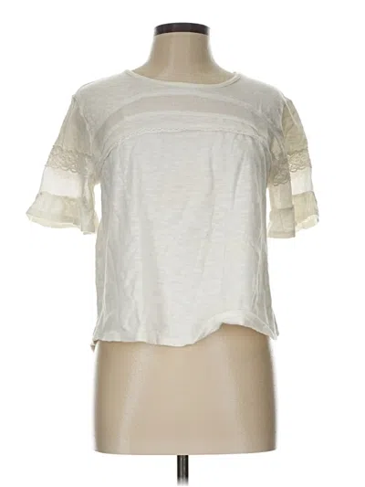 Pre-owned True Craft Short Sleeve Top Ivory Crew Neck Tops