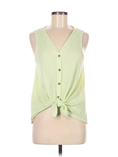 Pre-owned True Craft Sleeveless Blouse In Green