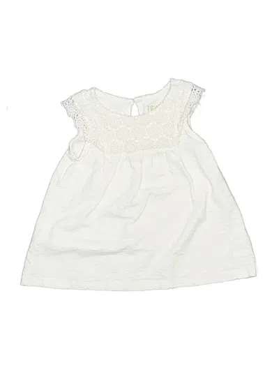 Pre-owned True Craft Kids' Sleeveless Top Ivory Ruffles Neckline Tops In White