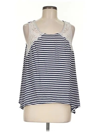 Pre-owned True Craft Tank Top Blue Halter Neckline Tops