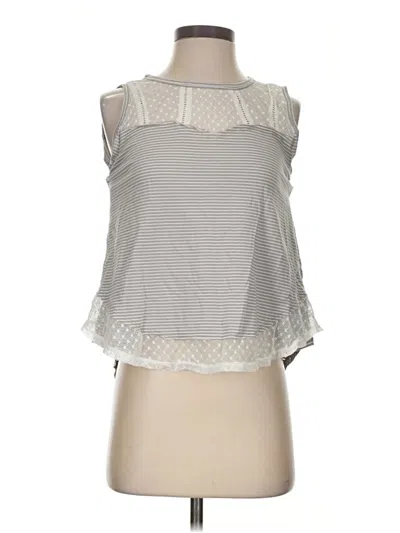 Pre-owned True Craft Tank Top Silver Halter Neckline Tops