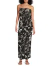 True Destinations Women's Printed Silky Crepe Bandeau Cover-up Jumpsuit