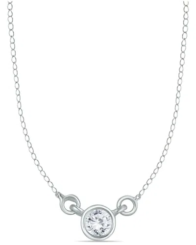 True Diamond 14k 0.23 Ct. Tw. Diamond Necklace In Silver