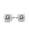 True Diamond 14k 0.37 Ct. Tw. Diamond Studs In Silver