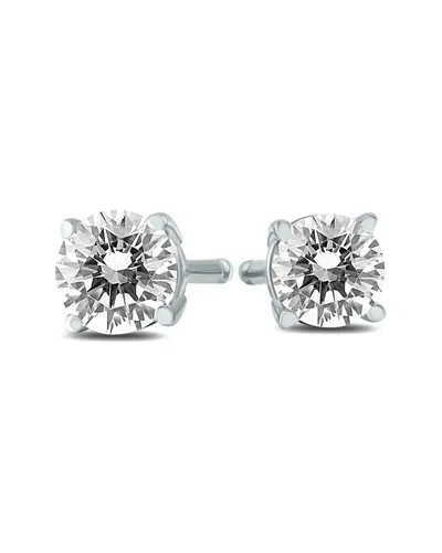 True Diamond 14k 0.37 Ct. Tw. Diamond Studs In Silver