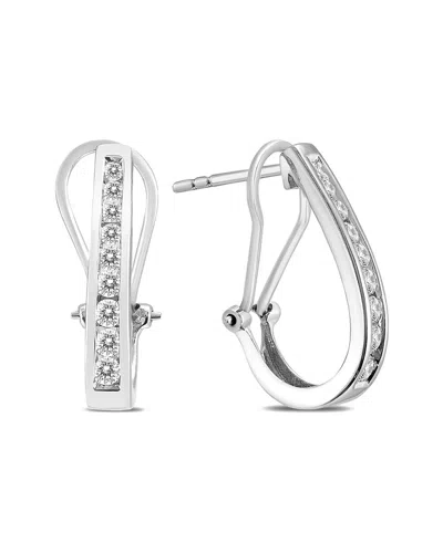 True Diamond 14k 0.46 Ct. Tw. Diamond Hoops In Silver