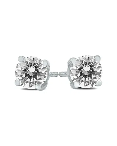 True Diamond 14k 0.50 Ct. Tw. Diamond Studs In Silver