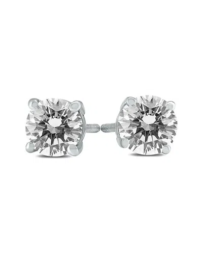 True Diamond 14k 0.75 Ct. Tw. Diamond Studs In Silver