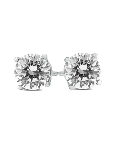 True Diamond 14k 1.50 Ct. Tw. Diamond Studs In Silver