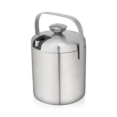 True Double-walled Stainless Steel Ice Bucket With Tongs In Silver