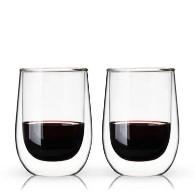 True Double-walled Wine Glasses In Clear