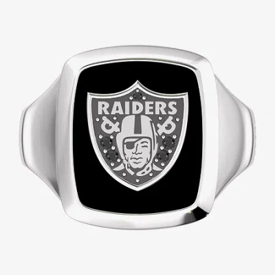 True Fans Fine Jewelry Mens Diamond Accent Genuine Black Onyx Sterling Silver Fashion Ring In Metallic