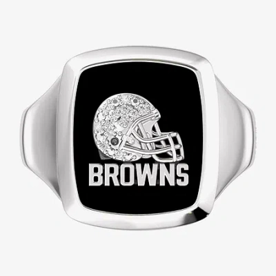 True Fans Fine Jewelry Mens Diamond Accent Genuine Black Onyx Sterling Silver Fashion Ring In Metallic