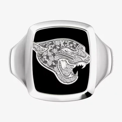 True Fans Fine Jewelry Mens Diamond Accent Genuine Black Onyx Sterling Silver Fashion Ring In Metallic